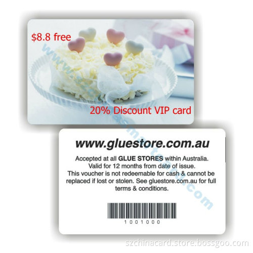 Creative plastic discount membership card